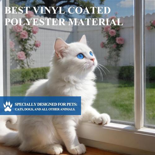 MAGZO Pet Proof Window&Door Screen Replacement Mesh, 48 W x 99 L, Black