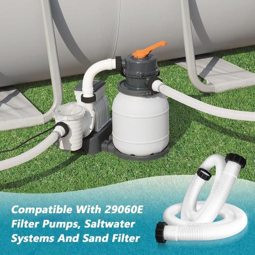 2 Pcs Pool Hoses for Above Ground Pools 1 1/2 Inch Diameter 59 Long Pool Pump Hose Replacement Filter Pump Hose Accessories