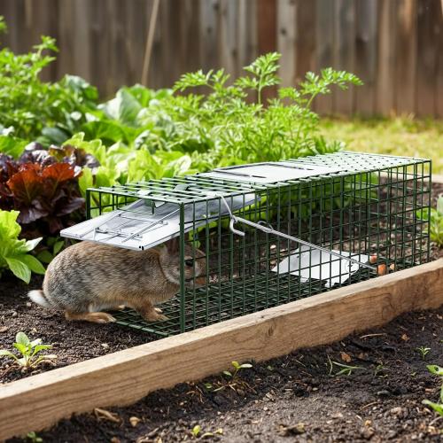 HOMESTEAD Heavy Duty Live Trap - Professional Style One-Door Live Animal Traps for Rabbit, Squirrel, Possum, Skunk, Kitten, Mink Small
