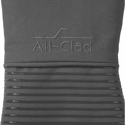 All Clad Silicone Oven Mitt: Heat Resistant up to 500 Degrees - 100% Cotton & Silicone, 14x7 Oven Mitt for Kitchen and Barbeque, 2-Pack, Pewter