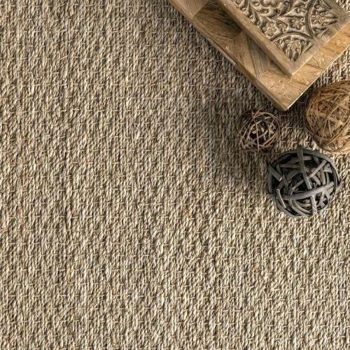 nuLOOM 2x8 Elijah Seagrass Area Rug, Dark Grey, Solid Farmhouse Style, Cotton Bordered, Basketweave, Natural Fiber, For Bedroom, Dining Room, Living Room, Hallway, Office, Kitchen, Entryway