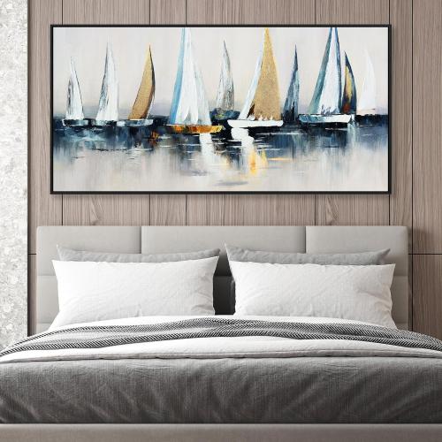 Canvas Wall Art Abstract Wall Decor Sailboat Picture Framed Artwork Modern Aesthetic Suitable for Living Room Bedroom and Office Home Wall Decor 20x40
