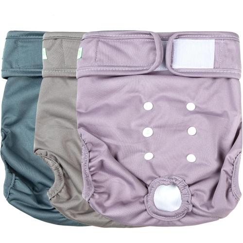 wegreeco Washable Reusable Premium Dog Diapers, Pack of 3, Small Dog Puppy & Doggy Diapers Female, Dog Period Panties Diapers Female in Heat X-Large