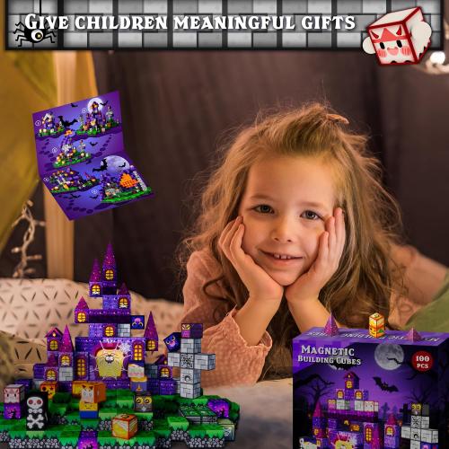 Mysterious Castle Magnetic Building Blocks for Kids 100PCS, 0.8in Magnet Cubes STEM Educational Construction Toys for Boys and Girls, 0.8in Magnetic Toys Gift Set