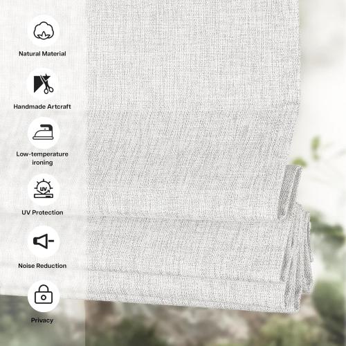 LazBlinds No Tools No Drill Cordless Roman Shades for Windows, Blackout Thermal Insulated UV Blocking Window Blinds, Room Darkening Fabric Blinds for Indoor Windows, 26'' W x 64'' H, Off White