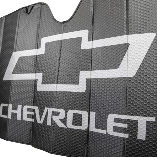 Plasticolor 003864R01 Logo Black Matte Finish Car Truck or SUV Front Windshield Sunshade Compatible with Chevrolet