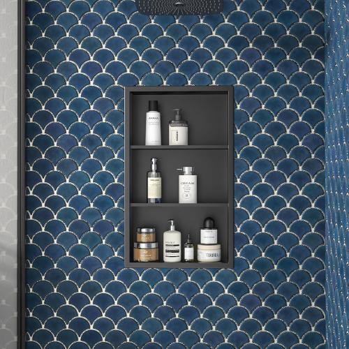 Stainless Shower Niche 14x 24 Matte Black with 3-Tier Shelves No Tile Needed Niche Shower for Bathroom Wall Storage Recessed Medicine Cabinet ‼️COLORS MAY VARY‼️