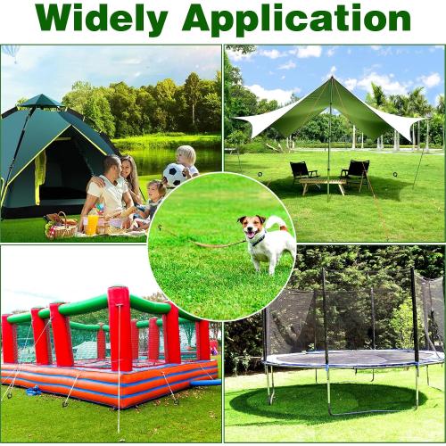 Fabulas Ground Anchors Screw in, 18 Inch 4 Pack Spiral Swing Set Trampoline Earth Anchor Heavy Duty Metal Auger Stakes Kit for Shed Tent Tree Dog High Wind Carports Camping Mobile Home Greenhouse