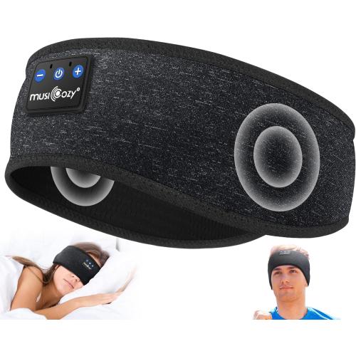 MUSICOZY Sleep Headphones Bluetooth 5.4 Headband, Wireless Earphones Music Sleep Earbuds Sleeping Eye Mask with HD Stereo Speakers for Workout Running Travel Yoga, Ideal Gifts for Men Women Mom Dad