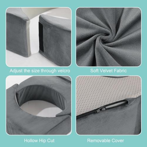 Color Grey  Adjustable Size BBL Pillow After Surgery for Sleeping,High Density Foam Foldable BBL Brazilian Butt Lift Pillow Post Surgery Recovery for Sleeping, BBL Recovery Must Haves,Grey