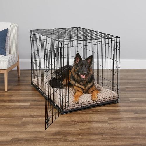 MidWest Homes for Pets 48-Inch iCrate Folding Dog Crate with Divider Panel, Leak-Proof Tray & Secure Latches – Metal Wire Kennel for XL Breeds – Portable, Durable & Easy to Assemble