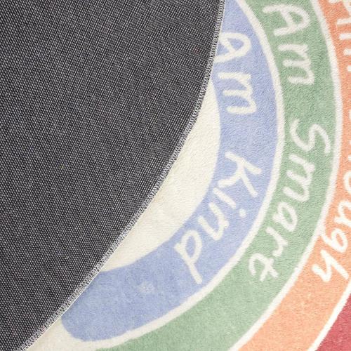 Size Medium Color White  Rainbow Round Rug,Washable Kids Rug Ultra Soft Colorful Nursery Rug for Calming Corner Home Bedroom Playroom Decor,Round