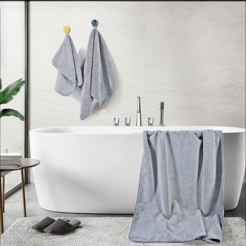 POLYTE Oversize, 60 x 30 in., Quick Dry Lint Free Microfiber Bath Towel Set, 6 Piece (Gray) (total of 18)