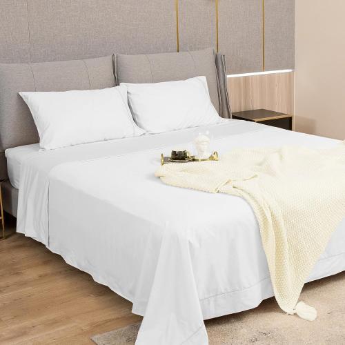 sunflower Extra Deep Pocket Twin Sheet Sets Fits 18-24 in Deep Mattress -100% Cotton Twin Sheet Set, White Hotel Luxury Soft Breathable Sheet Sets for Twin Bed Deep Pocket