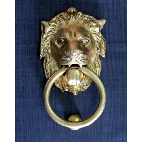 Size 6 StonKraft Brass Lion Door Knocker Knockers Gate Knocker Door Accessories (Lion 6)