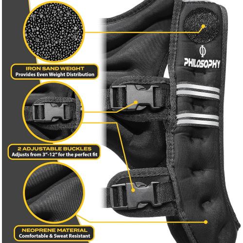 Philosophy Gym Weighted Workout Vest, Strength Training Fitness Body Weight Vest