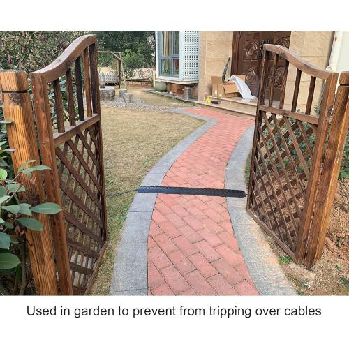 Small 1 Piece - Floor Cord Cover Cord Protector Drop Over Drop Trak Cable Ramp for Office Warehouse - Black