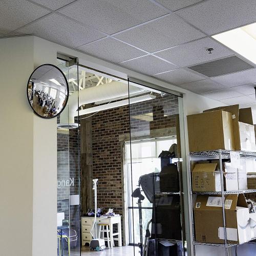 Acrylic Outdoor Convex Mirror With Plastic Back, Round Security Mirror for the Garage Blind Spot, Store Safety, Warehouse Side View, Circular Wall Mirror for Personal/Office Use -Vision Metalizers