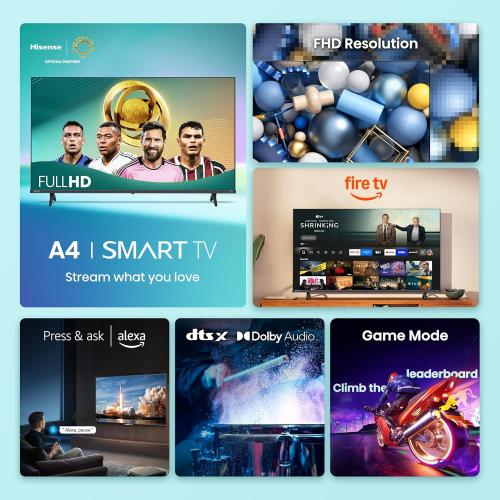 Hisense 32-Inch Class A4 Series FHD 1080p Smart Fire TV (32A4NF, 2025 Model) - DTS Virtual: X, Slim Bezel Design, Alexa Built in