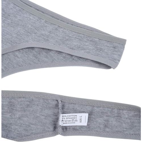 ELACUCOS 6 Pack Medium Women's Thongs Cotton Breathable Panties Bikini Underwear