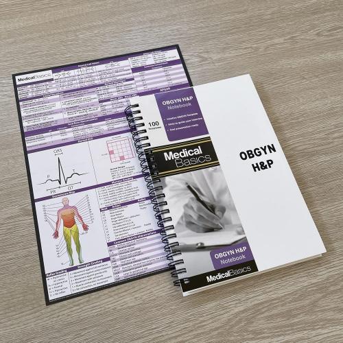 White OBGYN H&P Notebook Medical History and Physical Notebook, 100 Medical templates with Perforations