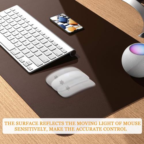 YSAGi Non-Slip Leather Desk Pad, Waterproof Laptop Computer Desk Keyboard Mat, Table Protector Blotter Mat, Large Mouse Pad for Office/Work/Home/Decor(Dark Brown, 23.6 x 13.7)