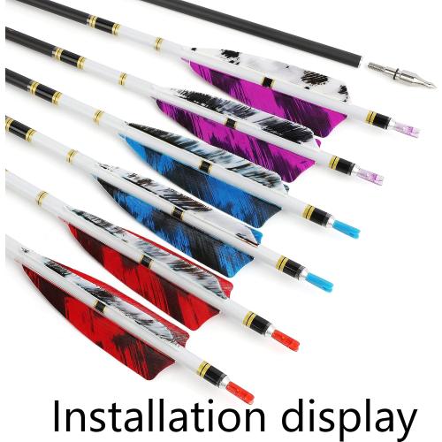 AMEYXGS 4 Inch Arrow Feather Fletching Turkey Feather Natural Arrow Vanes Shield Right Wings Vanes for DIY Arrows Accessories 50Pcs