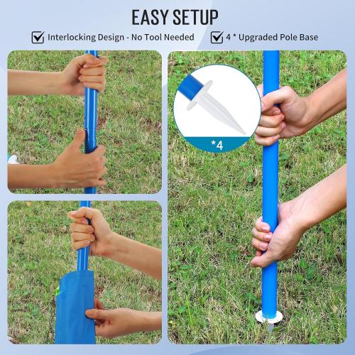 Outdoor Volleyball & Badminton Combo Net Set for Backyard, Beach with 2 Nets, Adjustable Poles, 4 Aluminum Rackets, PU Volleyball, Portable Carry Bag