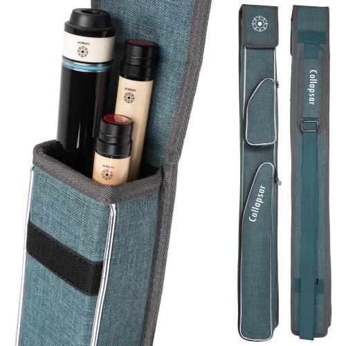 Collapsar 1x2 Pool Cue Case Holds 1 Butt and 2 Shafts,Heavy Duty Billiard Stick Bag with Adjustable Shoulder Straps