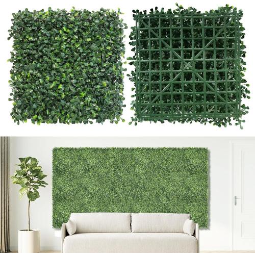 Artificial Grass Wall Panels Backdrop,10x 10(12Pcs) Faux Boxwood Panels for Outdoor Indoor Green Wall Decor,Party Wedding Garden Fence Decorations
