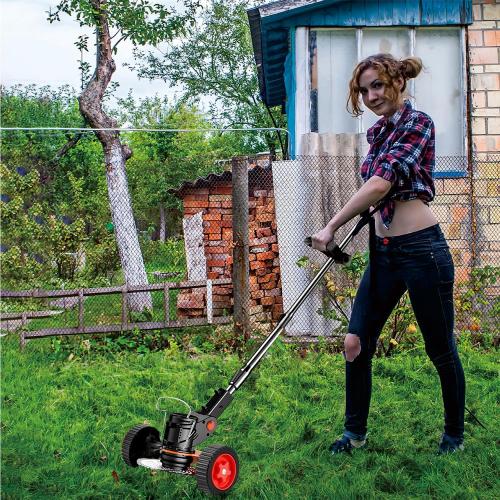 Electric Weed Wacker Cordless Weed Trimmer,Battery Powered with ，2*21V 4.0Ah Electric Weed Eater Brush Cutter with 3 Types Blades, Adjustable Cutting Angle &Height Edger Lawn Tool for Garden and Yard