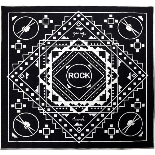 Aucuda Southwest Drum Rug 6x6.6ft Large Drum Mat Outdoor, Tightly Woven Fabric Cool Drum Set Carpet with Non-Slip Grip Bottom, Electric Drum Accessories Studio, Apartment, Soundproof, No Crease.