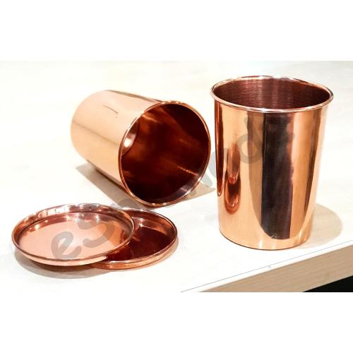 eSplanade Copper Glasses | Moscow Mule Shot | Seamless Copper Glass | Travel Friendly with Ayurvedic Health Benefits (Glasses Set of 2)