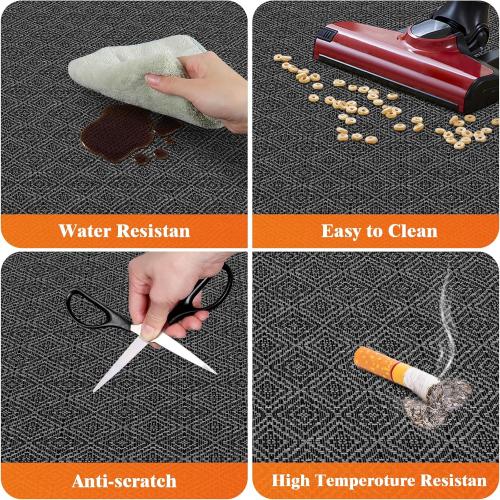 KMAT Office Chair Mat, 36x48in Heavy Duty Hardwood/Tile Floor Protector, Floor Mat Computer Desk Mat for Rolling Chairs, Work, Study, Office, Black