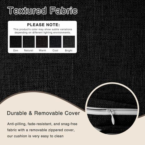 Set of 4 Color Black Chair Cushions for Dining Chairs Set of 4 Non Slip Thick Textured