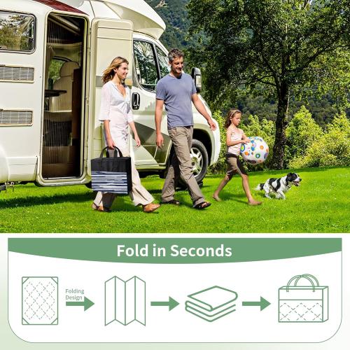 GENIMO Outdoor Rug for Patio Clearance, 5'x8' Waterproof Camping Mat, Reversible Plastic Straw Rugs for RV, Camper, Balcony, Backyard, Picnic, Deck (Blue White)