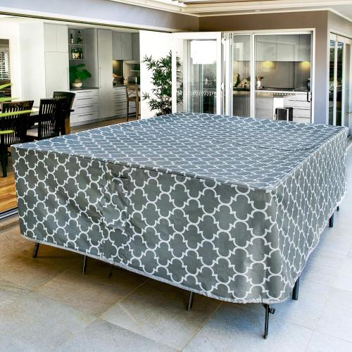 Harlie & Stone Rectangle Patio Table Cover, Heavy Duty Outdoor Table Covers Waterproof Rectangular, Durable & Fade Resistant Outdoor Dining Table Cover (Large 108”(L) x 84(W) x28(H)