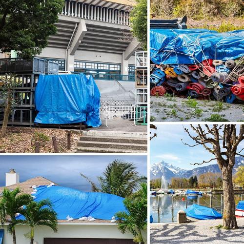Size 10x30 Color Blue Tarp, Tarps Heavy Duty Waterproof 10x30, Waterproof Plastic Poly 16 Mil Thick Tarpaulin with Metal Grommets Every 19.5 Inches - Emergency Rain Shelter, Outdoor Cover, and Camping Use