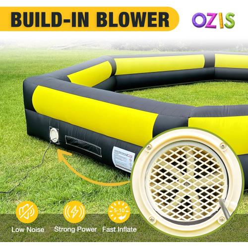 OZIS Gaga Ball Pit Inflatable 15FT with Built-in Blower, Portable Gaga Pit for Indoor Outdoor School Family Activities Easy to Setup