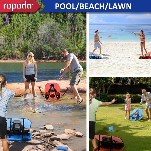 ropoda Pool Cornhole Board Set, 3ft x 2ft Corn Hole Games for Adults, Cornhole Set Floating, Pool Games for Adults, Water and Land Dual-Purpose, Easy Setup, Beach Toys for Family, Beach/Lawn Toys