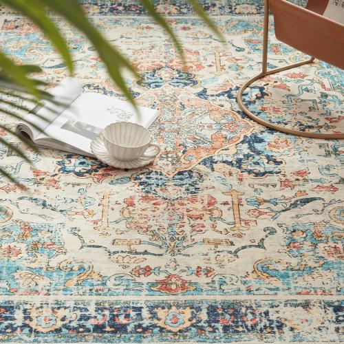 Runner Rug - ' Boho Washable Kitchen Rug, Non-Slip Soft Low Pile Rugs Indoor for Entrance Bedroom Bathroom Living Room,Vintage Throw Hallway Carpet Stain Resistance