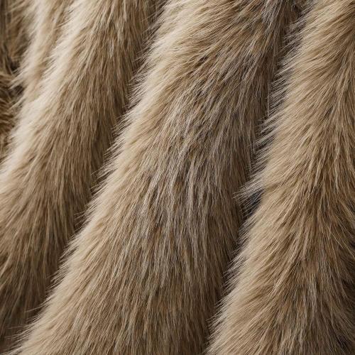 BATTILO HOME Luxury Tan Fluffy Faux Fur Throw Blanket, Cozy Warm Large Fur Blanket for Couch, Sofa, Chair, Bed, Plush Fuzzy Fur Throws with Long Pile, 60x80(Khaki)