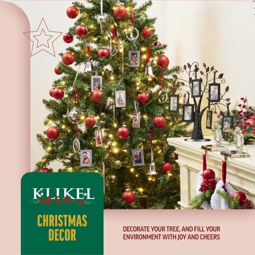 Klikel Hanging Picture Frame Ornaments - Set of 8 2x3 Black Hanging Photo Frame