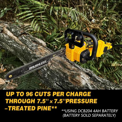 2-in-1 Electric Pole Saws Compatible with Dewalt 20V MAX* Battery, 10 Inch Cordless Chainsaw for Tree Trimming, 14.5 FT Max Reach Extension Pole for Outdoors Pruning with 1×4.0ah Battery