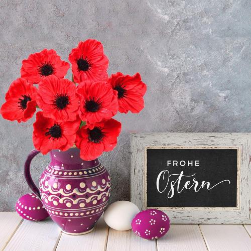 24 pcs Artificial Red Flower Stems PU Real Touch Flower Fake Flowers in Red with Black Center 11.6 Tall for Wedding Bouquets Corsages Centerpiece Floral Arrangements