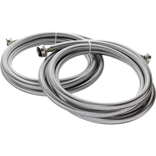 10 Foot Stainless Steel Washing Machine Hoses (2 Pack) Burst Proof from Kelaro