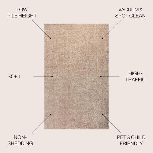 Size Large JONATHAN Y Haze Solid Low-Pile Beige Indoor Area Rug  Coastal,Bohemian,Minimalist,Classic, Easy-Cleaning for Living Room,Bedroom,Kitchen,Pet Friendly,Non-Shedding (SEU100G-4)
