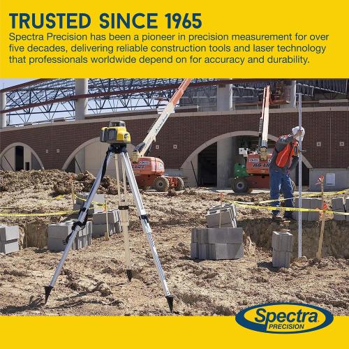 Spectra Precision LL300N-1 Self Leveling Rotary Laser Kit with Tripod, GR151 Professional - System Case - Grade Rod (Tenths) HL450 Receiver and Alkaline Batteries – Rugged IP66 Job-Site Performance