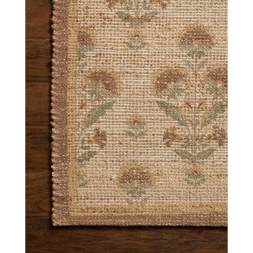 Loloi Chris Loves Julia Rue Collection RUE-01 Wheat/Sage 2'-3 x 3'-9 Accent Rug Jute Neutral Floral Living Room Bedroom Rug