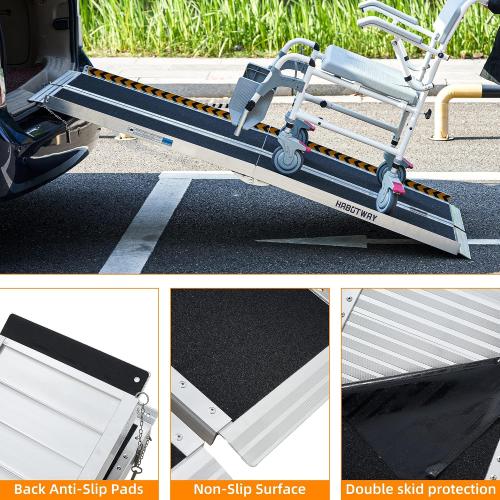 HABUTWAY 5ft Wheelchair Ramp, Portable Wheelchair Ramps for Home Steps, Double Non-Skid Ramps Hold Up to 800Lbs, Threshold Ramp for Home,Stairs, Curbs,Steps,Doorway